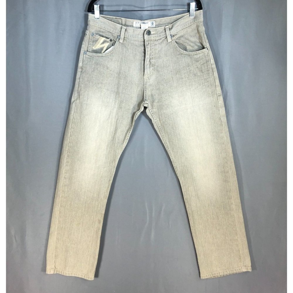 Premium Denim Group Mens Jeans Size 34X30 Tan Slim Straight